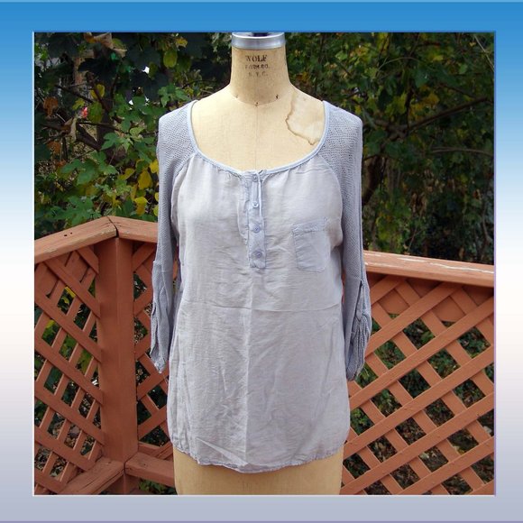 🇮🇹 NWT size M LOLA Boho top Gray blue - Picture 1 of 13